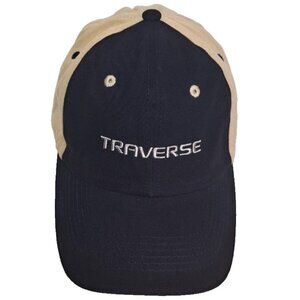 GM Chevrolet Traverse Chevy Baseball Hat Silver Logo Canvas Adjsutable Strap Cap